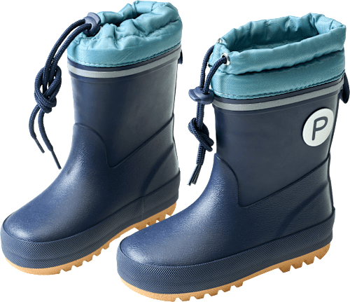 Gummistiefel mit Kunstfellfutter, blau, Gr. 24/25