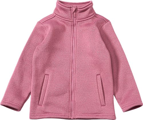 Gebreid fleecejack, roze, maat 128, 1 stuk