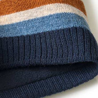 Lussensjaal met fleecevoering, blauw &amp; wit &amp; bruin, 1 stuk