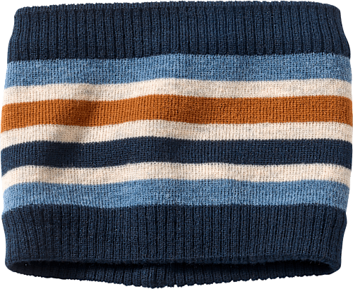 Lussensjaal met fleecevoering, blauw &amp; wit &amp; bruin, 1 stuk