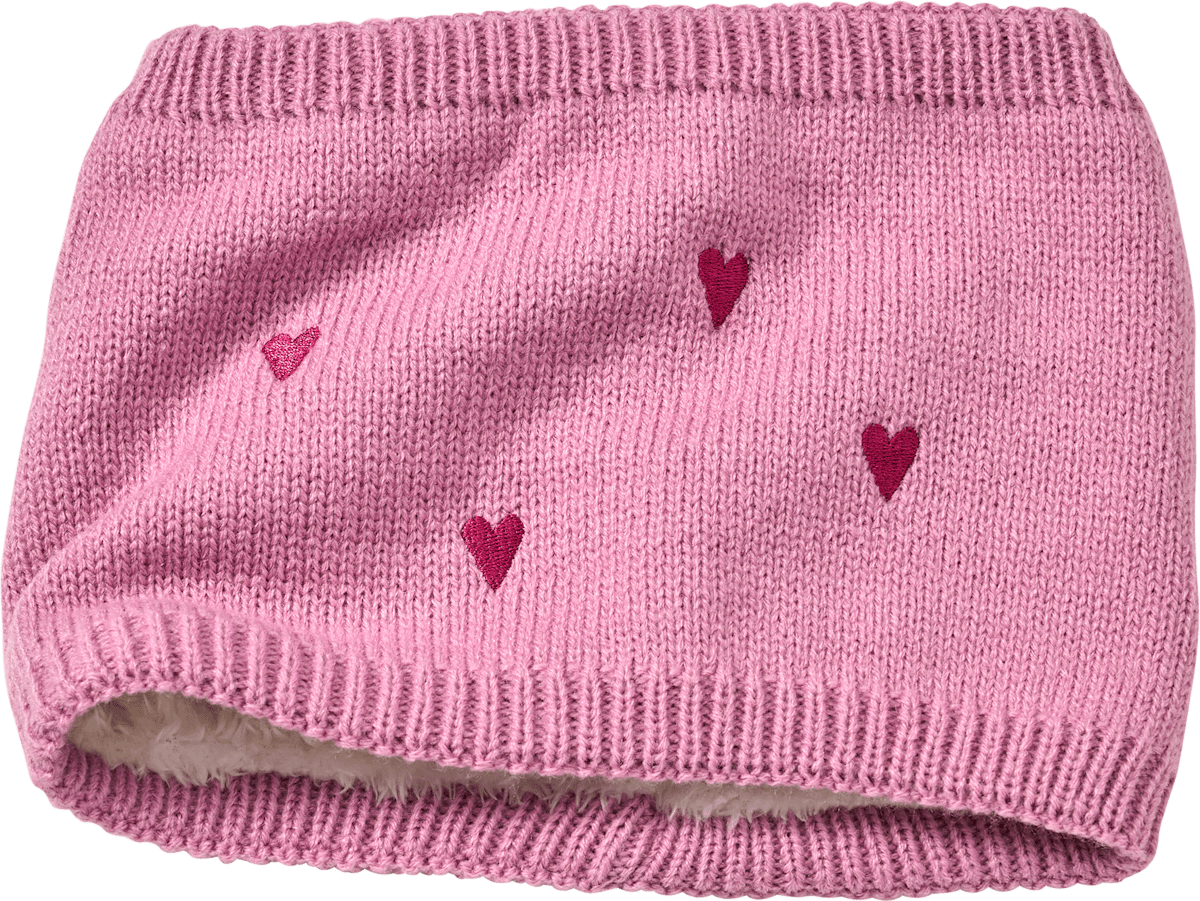 PUSBLU Loop Schal mit Herz-Muster, rosa, 1 St