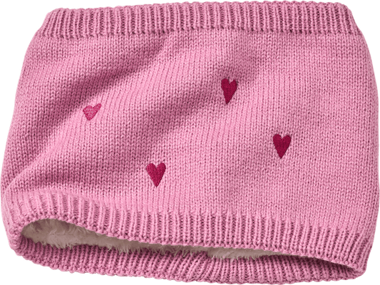 Écharpe bouclée PUSBLU à motif cœur, rose, 1 pièce
