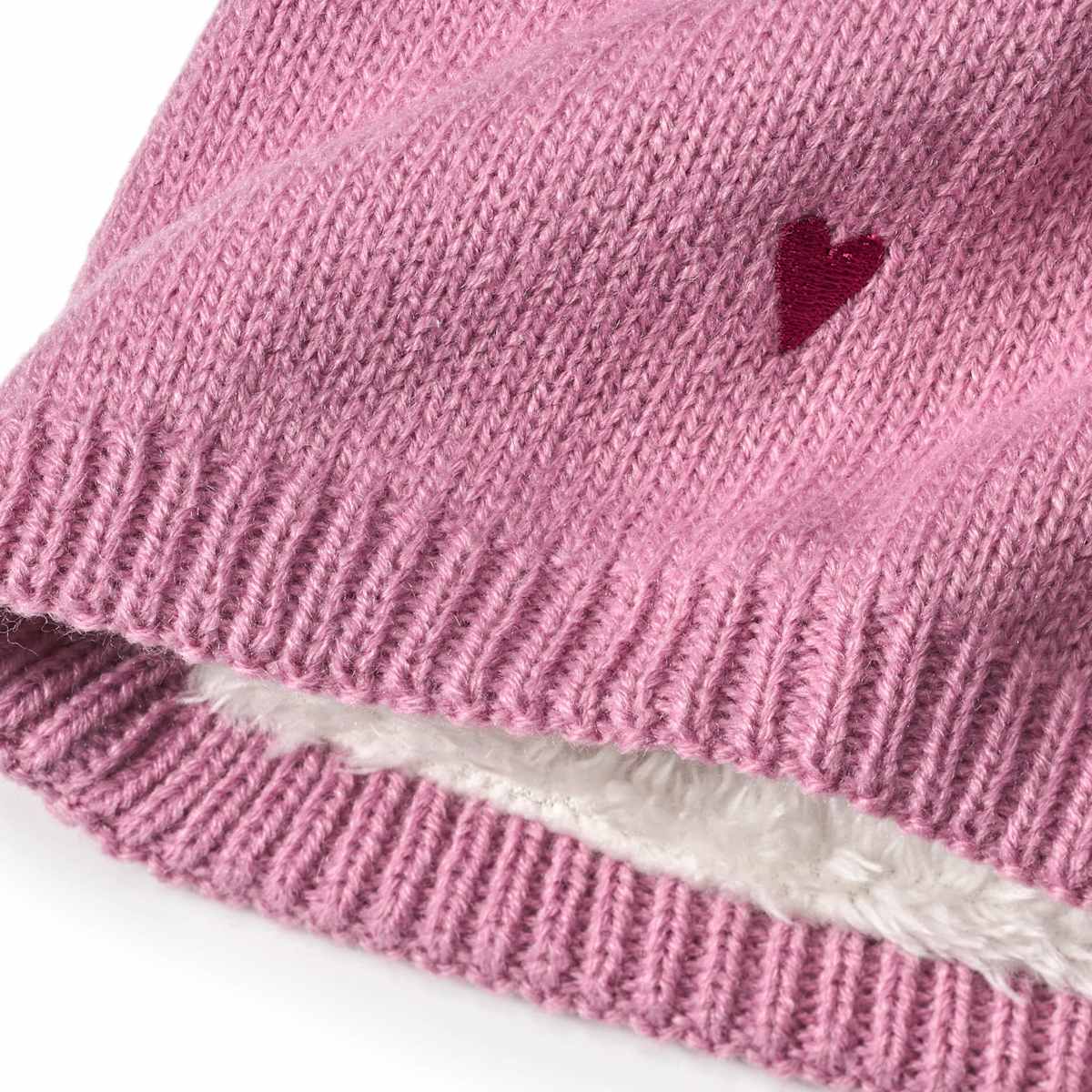 PUSBLU Loop Schal mit Herz-Muster, rosa, 1 St