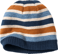 Mütze aus Strick, blau & weiß & braun, Gr. 50/51, 1 St
