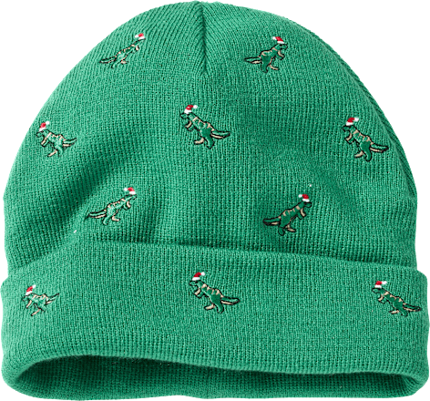 Mütze aus Strick mit Weihnachts-Dino-Muster, grün, Gr. 54/55, 1 St