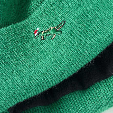 Mütze aus Strick mit Weihnachts-Dino-Muster, grün, Gr. 54/55, 1 St