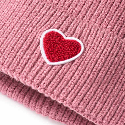 Hoed met hartjesapplicatie, roze, maat 52/53, 1 stuk