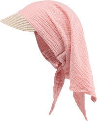Mütze mit Schild & Musselintuch, rosa, Gr. 52/53, 1 St PUSBLU