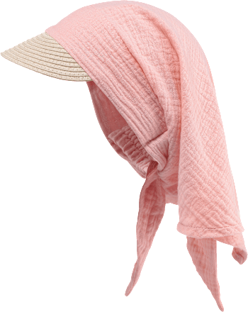 Mütze mit Schild & Musselintuch, rosa, Gr. 52/53, 1 St PUSBLU