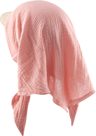 Mütze mit Schild & Musselintuch, rosa, Gr. 52/53, 1 St PUSBLU
