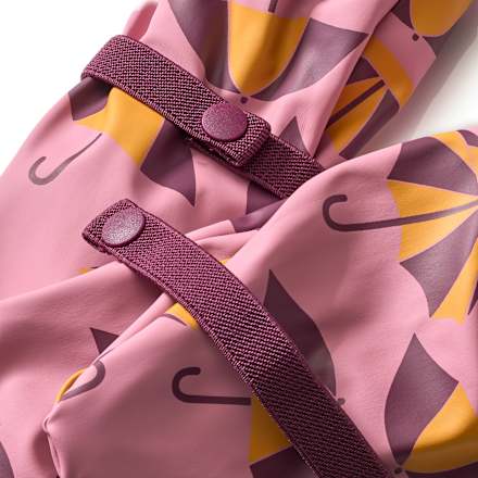 Regenhandschoenen met voering en paraplupatroon, roze, maat 3, 1 stuk