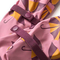 Regenhandschoenen met voering en paraplupatroon, roze, maat 3, 1 stuk