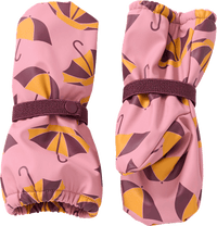 Regenhandschoenen met voering en paraplupatroon, roze, maat 3, 1 stuk