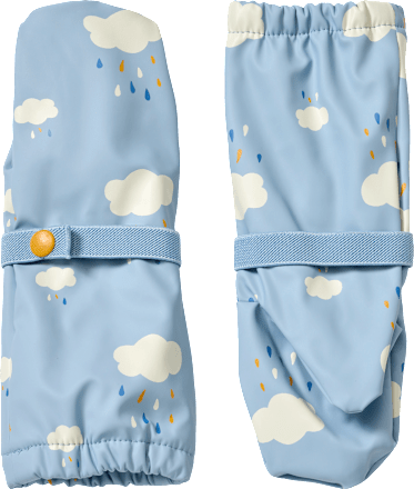 Regenhandschuhe mit Futter & Wolken-Muster, blau, Gr. 2, 1 St