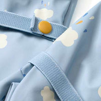 Regenhandschoenen met voering en wolkenpatroon, blauw, maat 3, 1 stuk