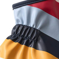 Regenbroek met voering en strepenpatroon, rood, blauw en geel, maat 98/104, 1 stuk