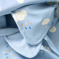 Regenhoed met voering en wolkenpatroon, blauw, maat 50/51, 1 stuk