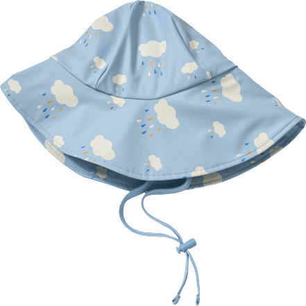 Regenhoed met voering en wolkenpatroon, blauw, maat 50/51, 1 stuk