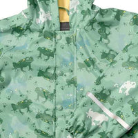 Regenjacke mit Farbwechsel-Frosch-Muster & Futter, grün, Gr. 110/116, 1 St