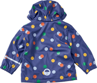 Regenjacke mit Fleece-Futter & Punkte-Muster, blau, Gr. 86/92, 1 St