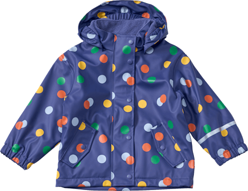 Regenjacke mit Fleece-Futter & Punkte-Muster, blau, Gr. 86/92, 1 St