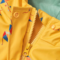 Regenjacke mit Futter & Drachen-Muster, gelb, Gr. 110/116, 1 St