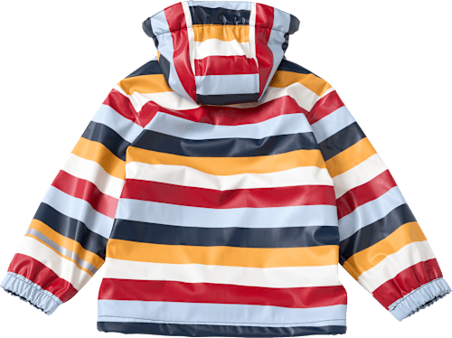 Regenjacke mit Futter & Streifen-Muster, rot & blau & gelb, Gr.  110/116, 1 St