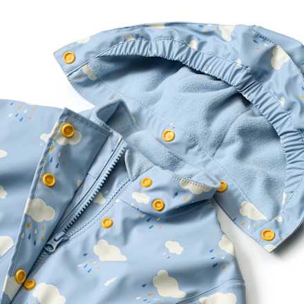Regenjas met voering en wolkenpatroon, blauw, maat 86/92, 1 stuk