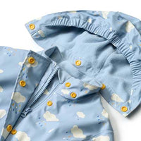 Regenjas met voering en wolkenpatroon, blauw, maat 86/92, 1 stuk
