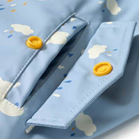 Regenjas met voering en wolkenpatroon, blauw, maat 86/92, 1 stuk