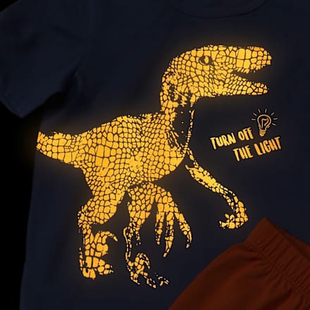 Schlafanzug mit Glow-in-the-Dark Dino Print, blau & rot, Gr. 92, 1 St PUSBLU