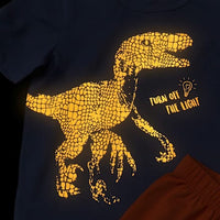 Schlafanzug mit Glow-in-the-Dark Dino Print, blau & rot, Gr. 92, 1 St PUSBLU