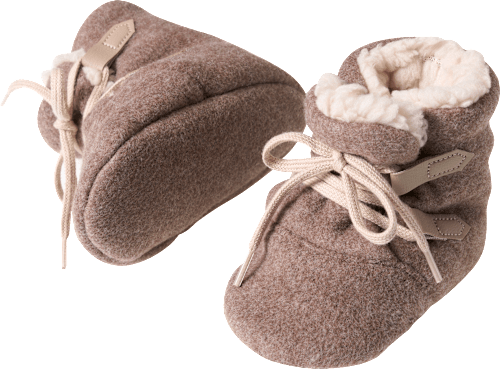 Schuhe aus Fleece mit Futter, braun, Gr. 18/19, 1 St