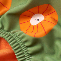 Schwimmwindel mit Löwen-Muster, grün + orange, Gr. 86/92, 1 St