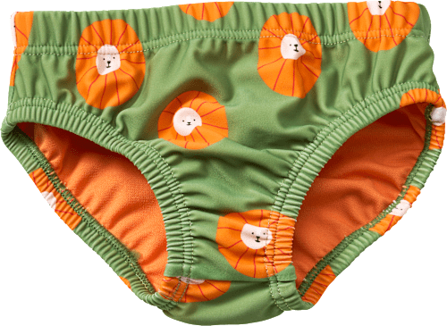 Schwimmwindel mit Löwen-Muster, grün + orange, Gr. 86/92, 1 St