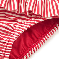 Schwimmwindel mit Rüschen & Ringel-Muster, rot & weiß, Gr. 86/92, 1 St