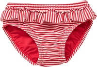 Schwimmwindel mit Rüschen & Ringel-Muster, rot & weiß, Gr. 86/92, 1 St