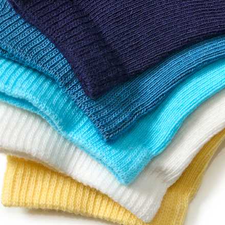 Sneaker Socken, gelb + weiß + blau, Gr. 27/29, 5 St PUSBLU