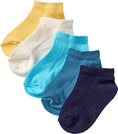 Sneaker Socken, gelb + weiß + blau, Gr. 27/29, 5 St PUSBLU