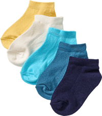 Sneaker Socken, gelb + weiß + blau, Gr. 27/29, 5 St PUSBLU