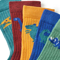Socken mit Dino-Muster, bunt, Gr. 19/22, 5 St