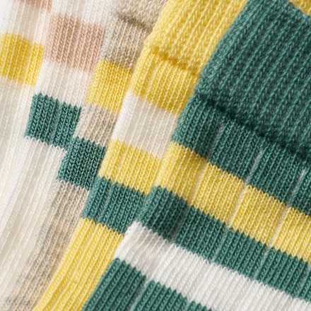 Socken mit Ripp-Struktur, beige + weiß + gelb + grün, Gr. 19/22, 5 St PUSBLU