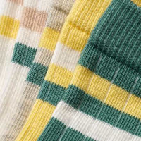 Socken mit Ripp-Struktur, beige + weiß + gelb + grün, Gr. 19/22, 5 St PUSBLU