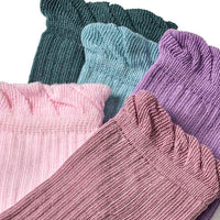 Socken mit Ripp-Struktur, lila + rosa + grün, Gr. 23/26, 5 St