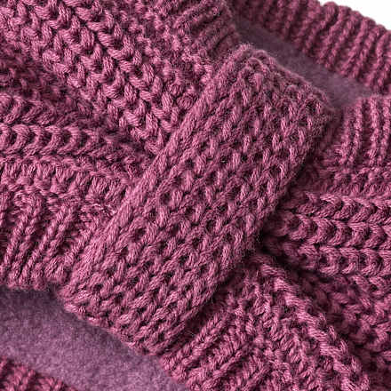 Gebreide hoofdband met voering, paars, maat 54/55, 1 stuk