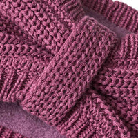 Gebreide hoofdband met voering, paars, maat 54/55, 1 stuk