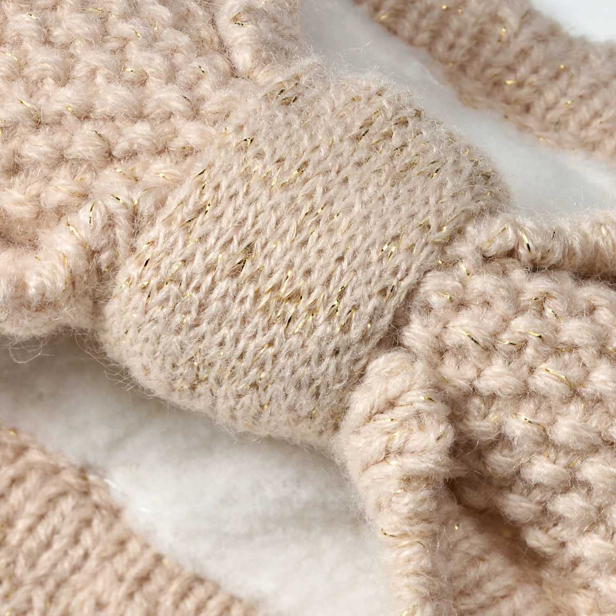 Stirnband mit Glitzer, beige, Gr. 54/55, 1 St