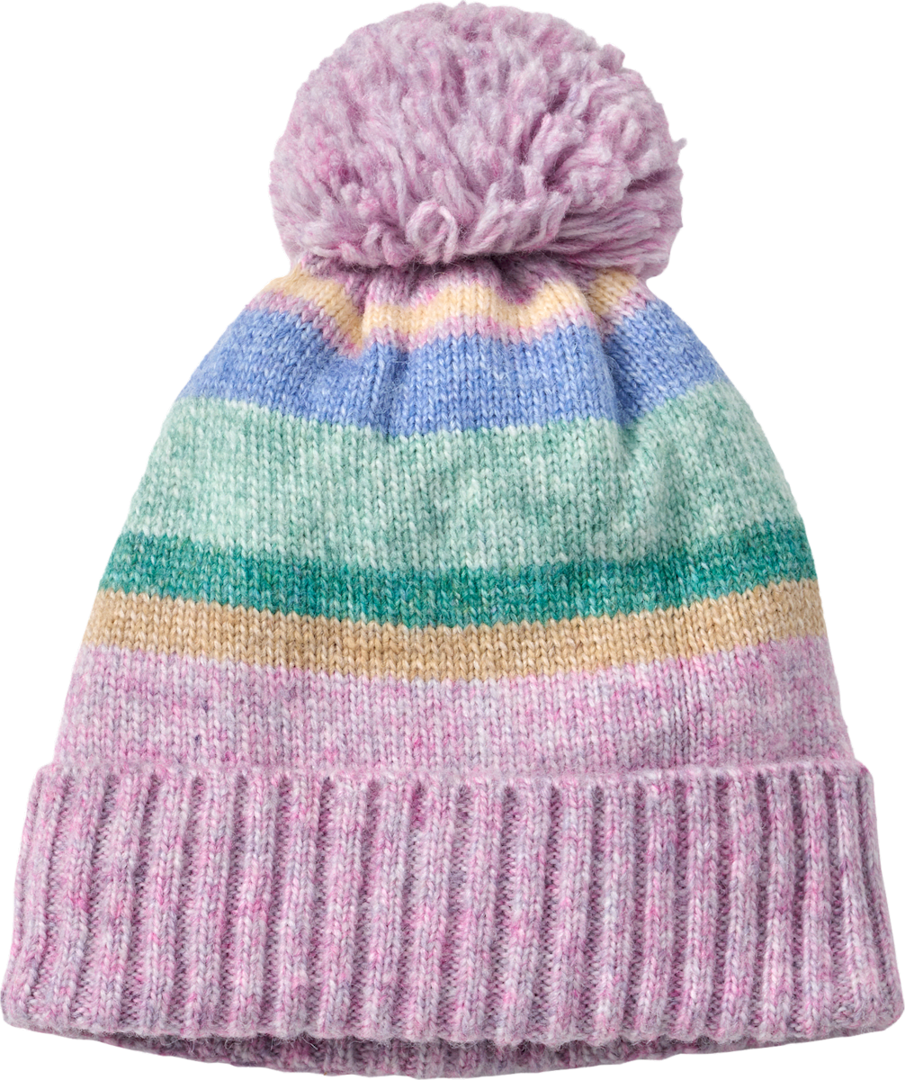 PUSBLU Strickmütze mit Bommel, rosa & grün, Gr. 52/53, 1 St