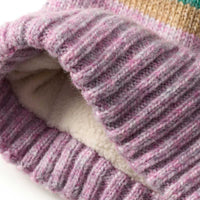 PUSBLU Strickmütze mit Bommel, rosa & grün, Gr. 52/53, 1 St