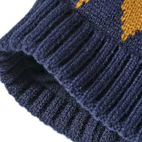 Strickmütze mit Norweger-Muster, blau & weiß, Gr. 50/51, 1 St